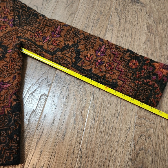 PERUVIAN CONNECTION 100% alpaca zip front boho cardigan - Picture 10 of 11